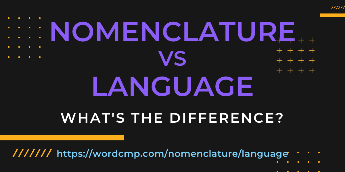 Difference between nomenclature and language
