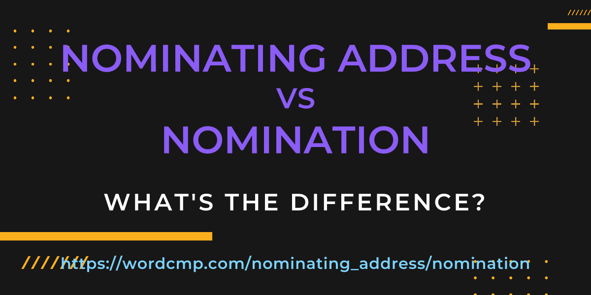 Difference between nominating address and nomination
