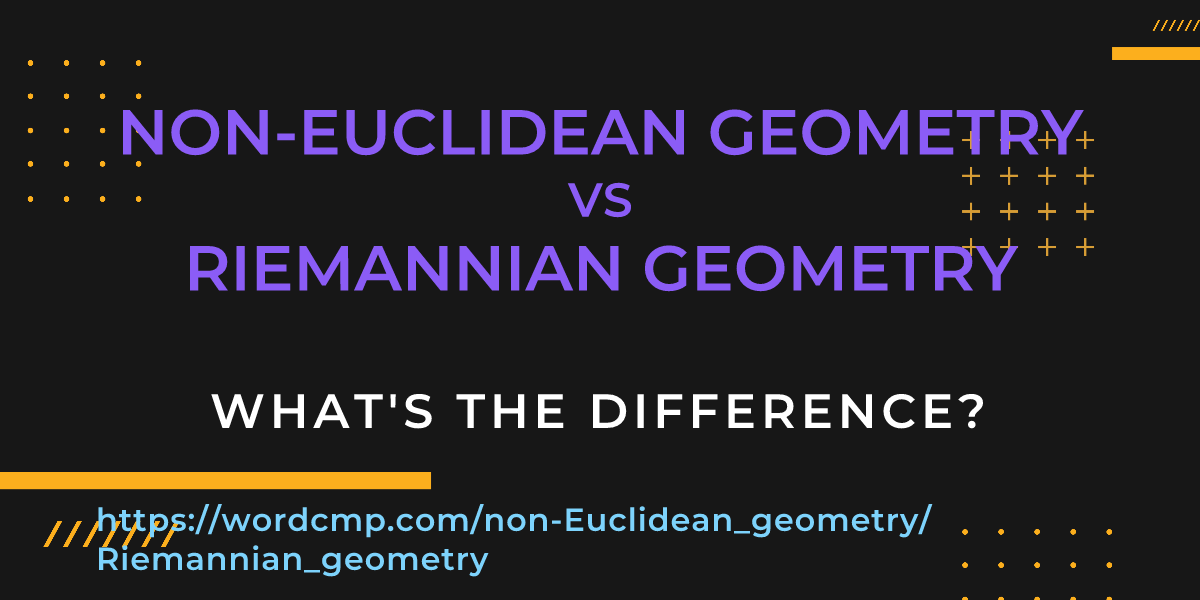 Difference between non-Euclidean geometry and Riemannian geometry