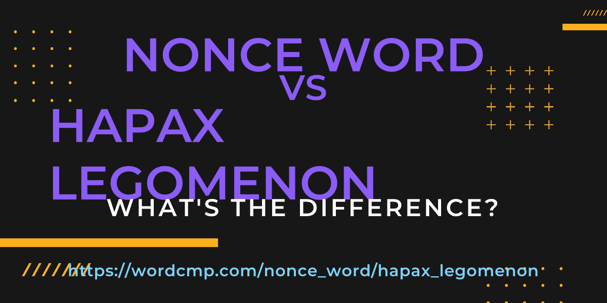 Difference between nonce word and hapax legomenon