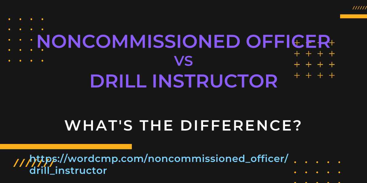 Difference between noncommissioned officer and drill instructor