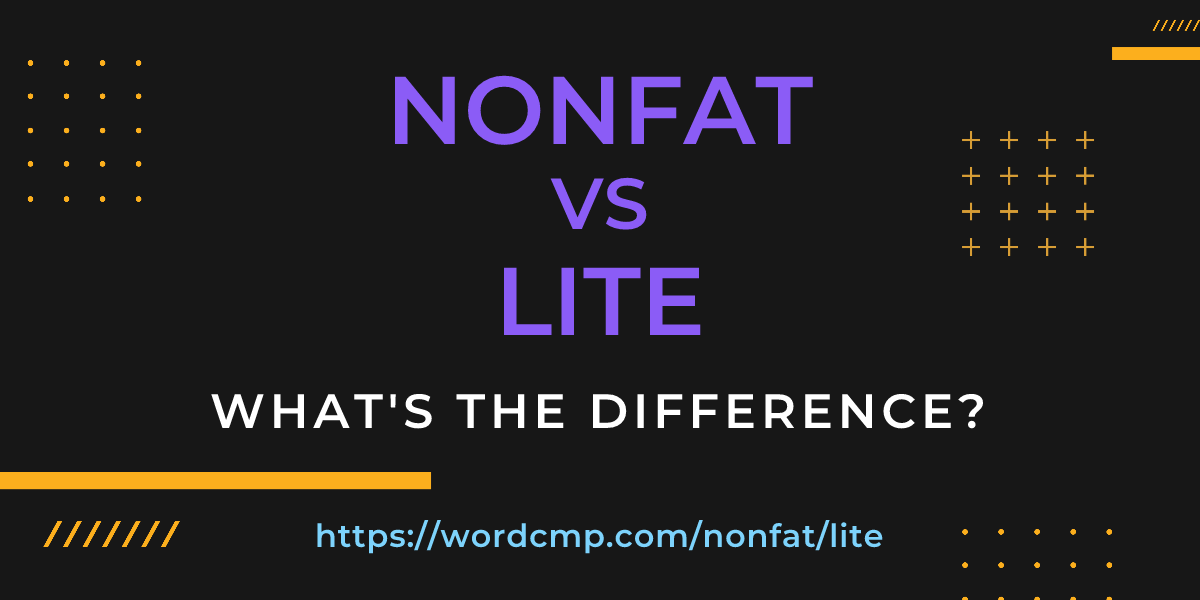 Difference between nonfat and lite