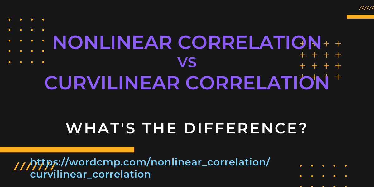 Difference between nonlinear correlation and curvilinear correlation