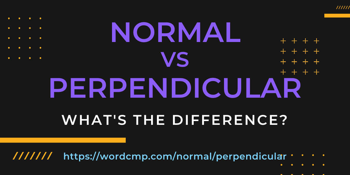 Difference between normal and perpendicular