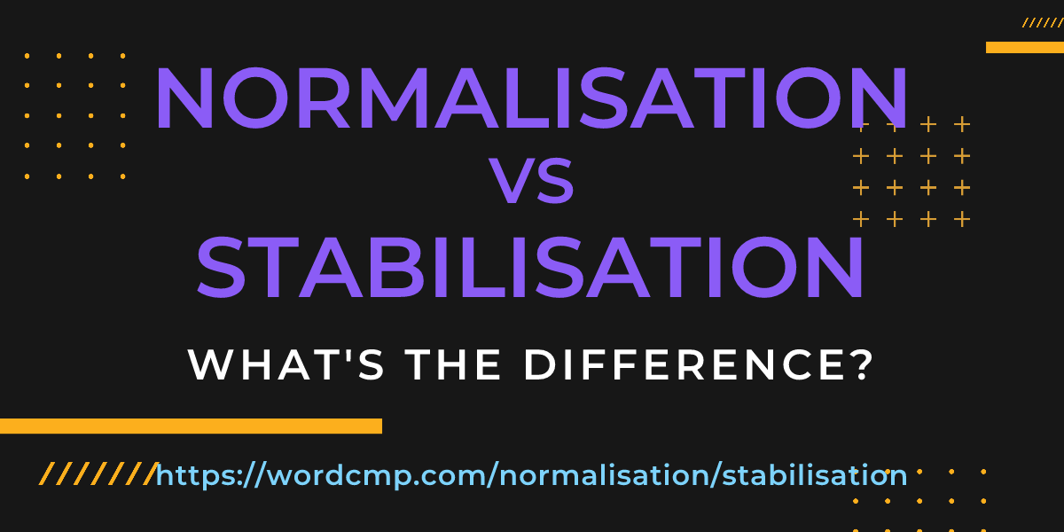 Difference between normalisation and stabilisation