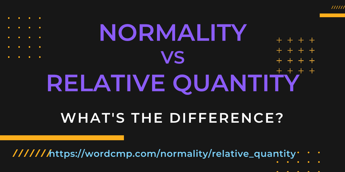 Difference between normality and relative quantity