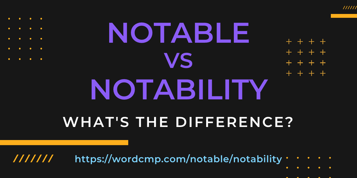Difference between notable and notability