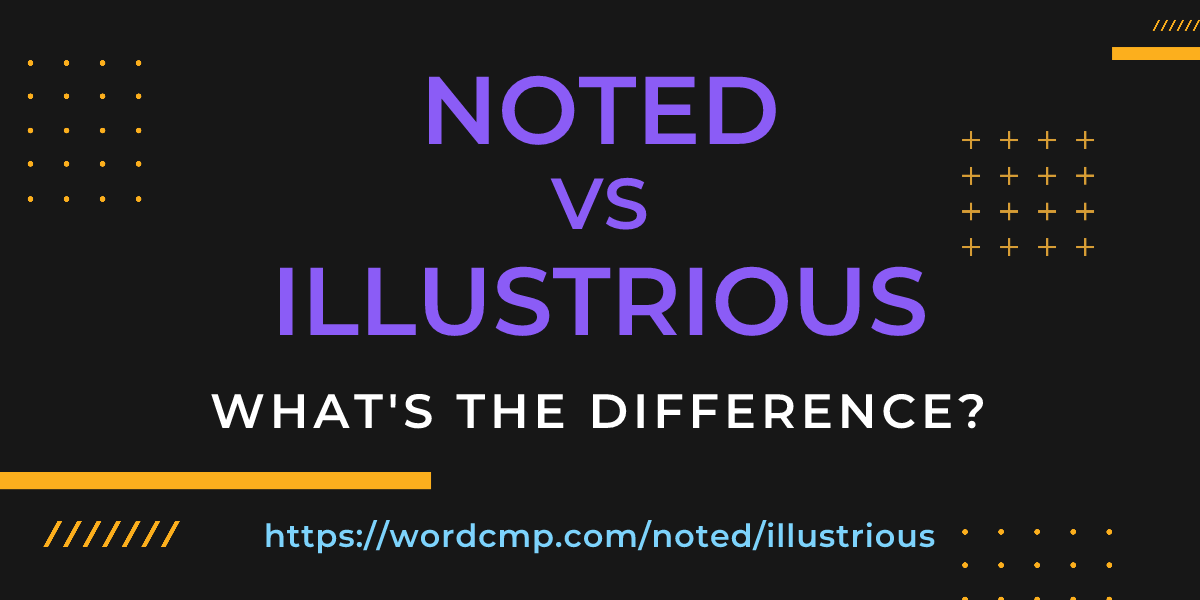 Difference between noted and illustrious