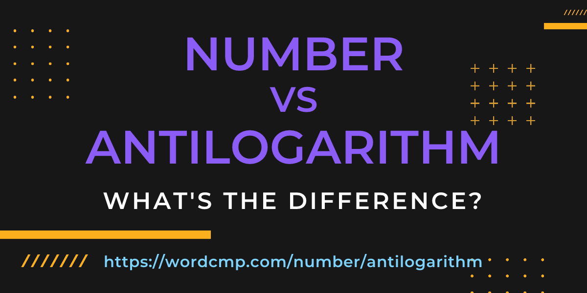 Difference between number and antilogarithm