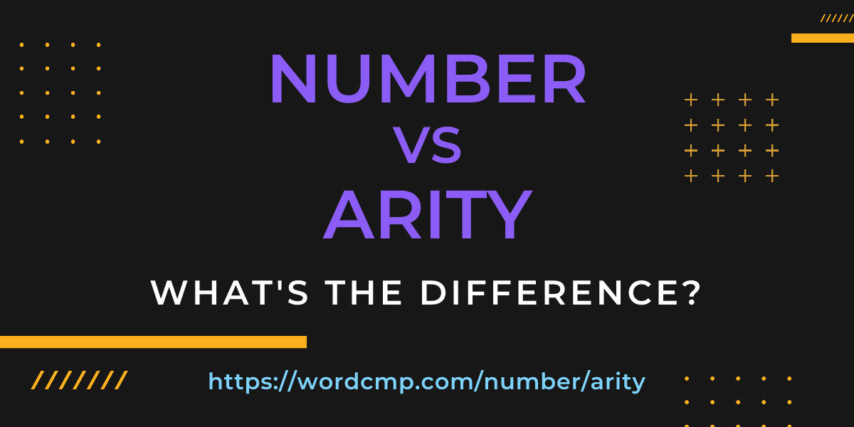 Difference between number and arity