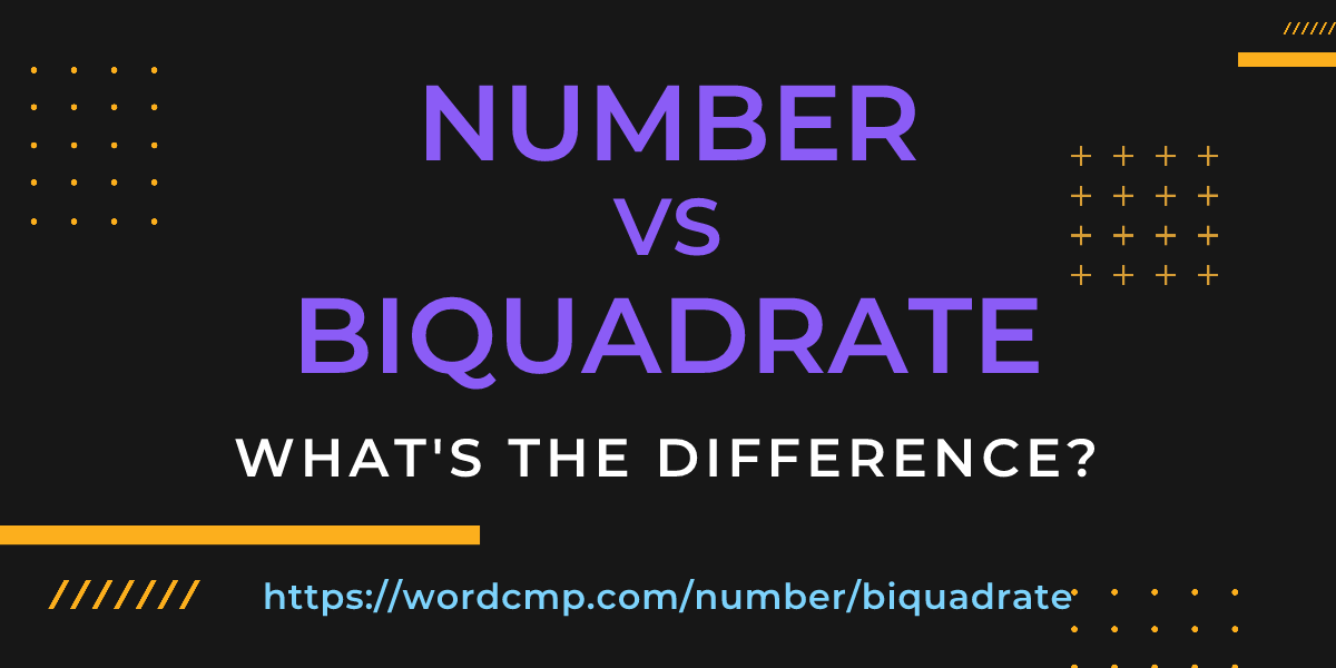 Difference between number and biquadrate
