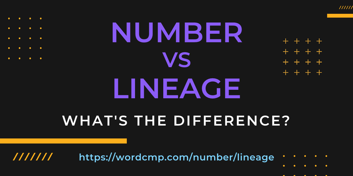 Difference between number and lineage