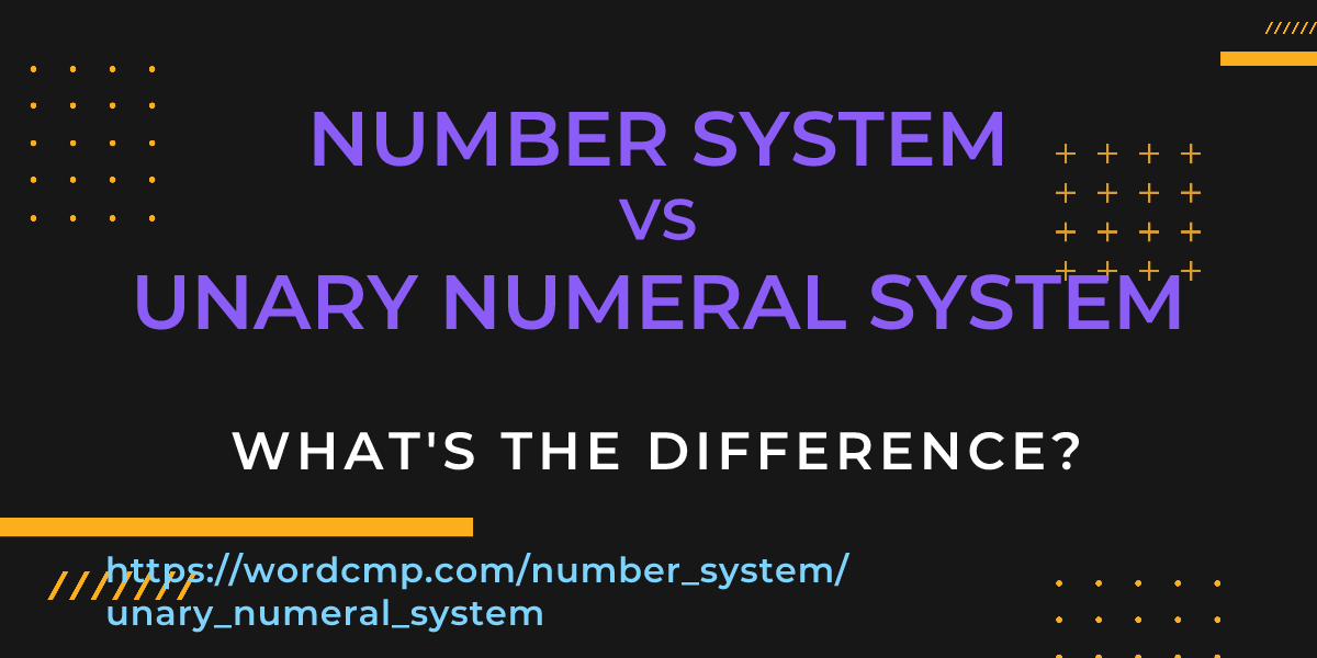 Difference between number system and unary numeral system