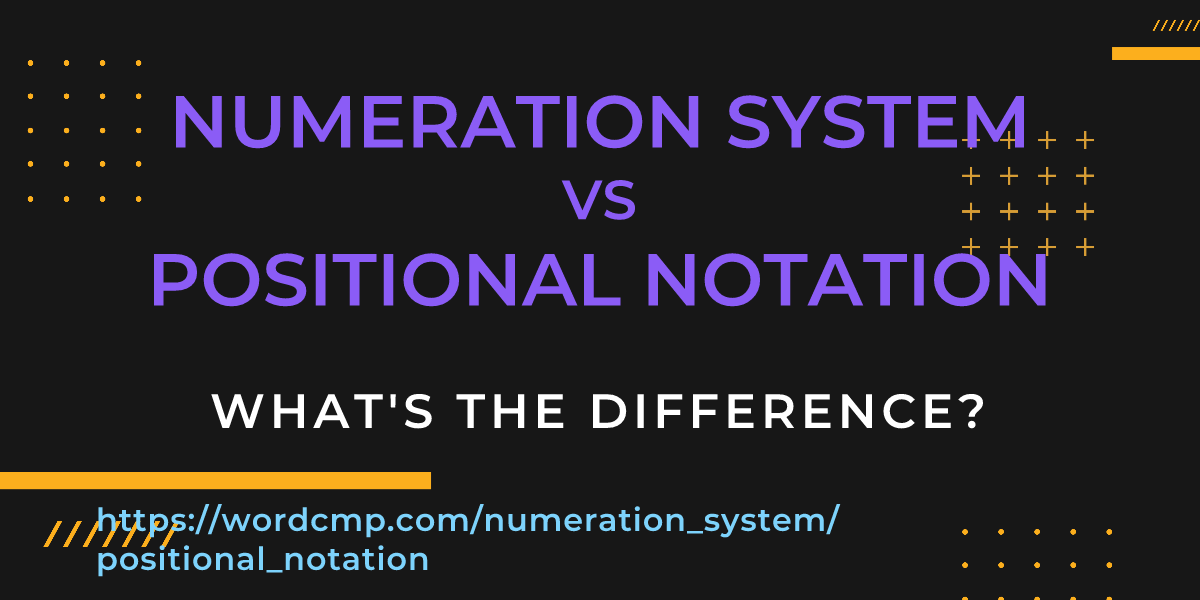 Difference between numeration system and positional notation