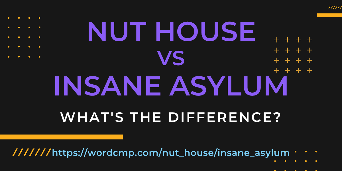 Difference between nut house and insane asylum