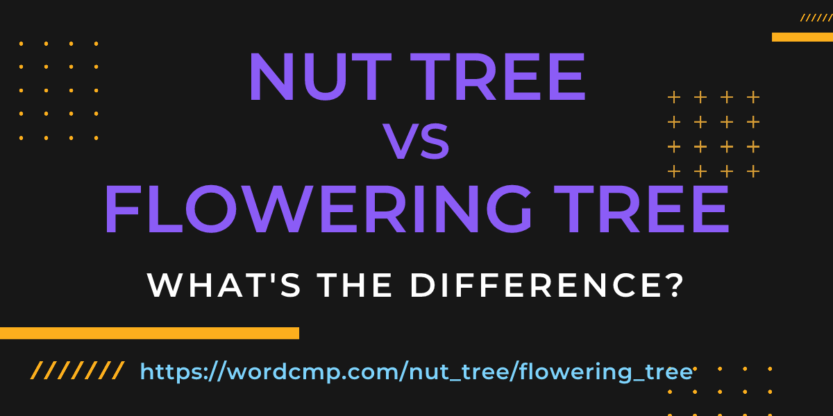 Difference between nut tree and flowering tree
