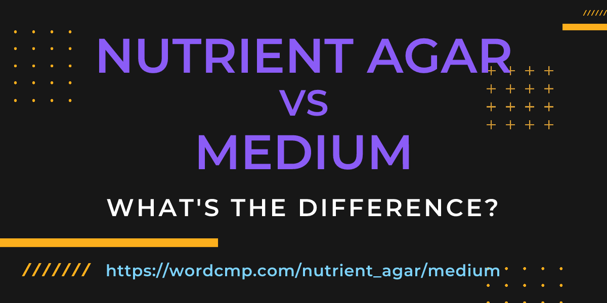 Difference between nutrient agar and medium