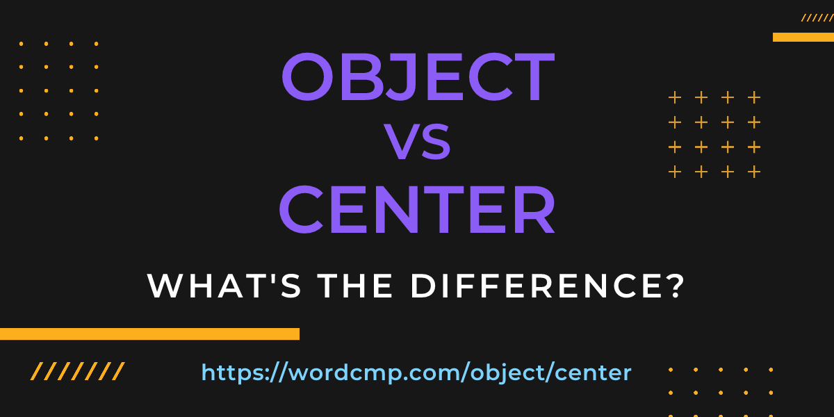Difference between object and center