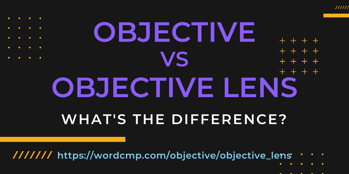 Difference between objective and objective lens