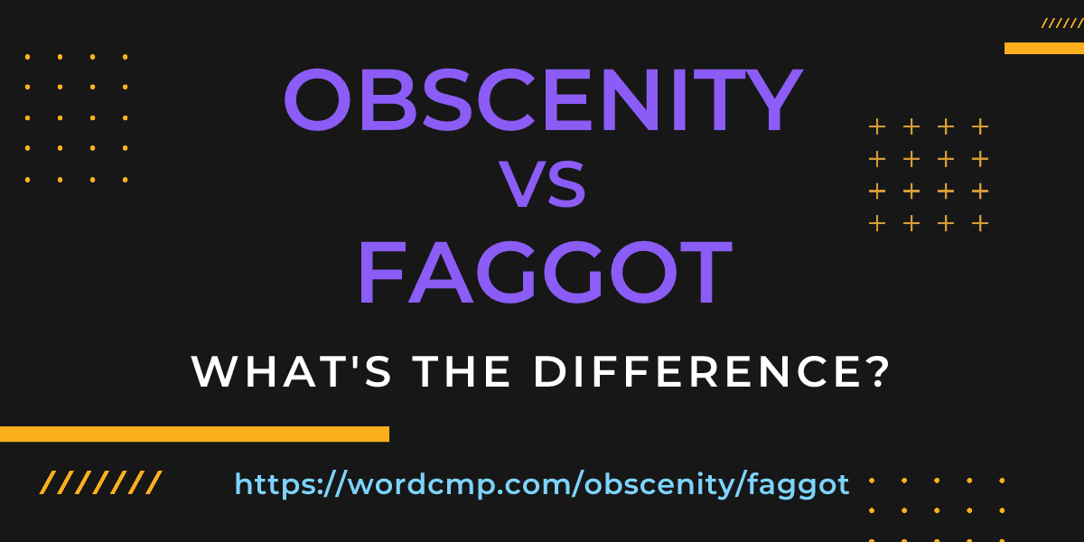 Difference between obscenity and faggot