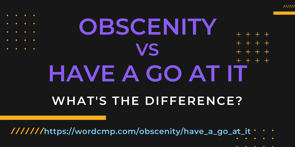 Difference between obscenity and have a go at it