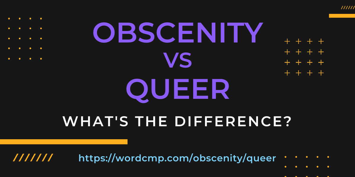 Difference between obscenity and queer