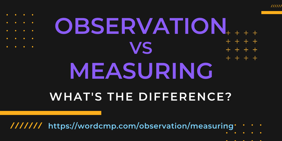 Difference between observation and measuring