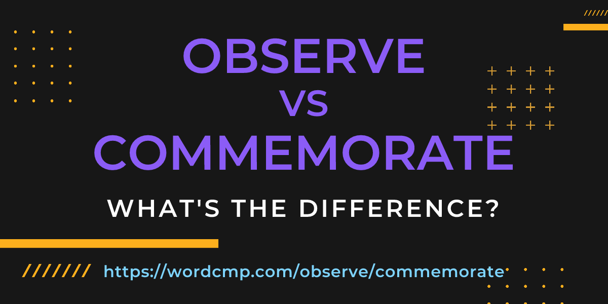 Difference between observe and commemorate