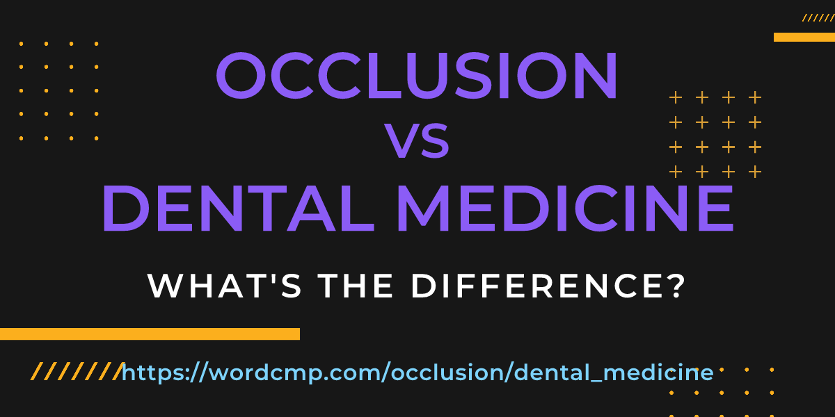 Difference between occlusion and dental medicine