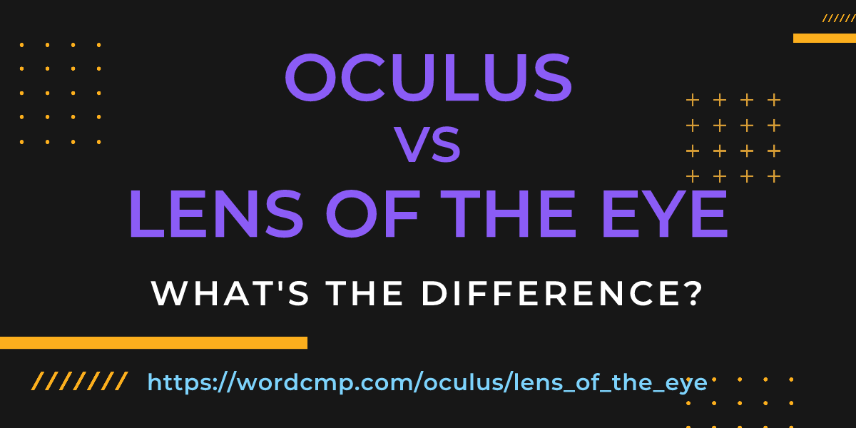 Difference between oculus and lens of the eye