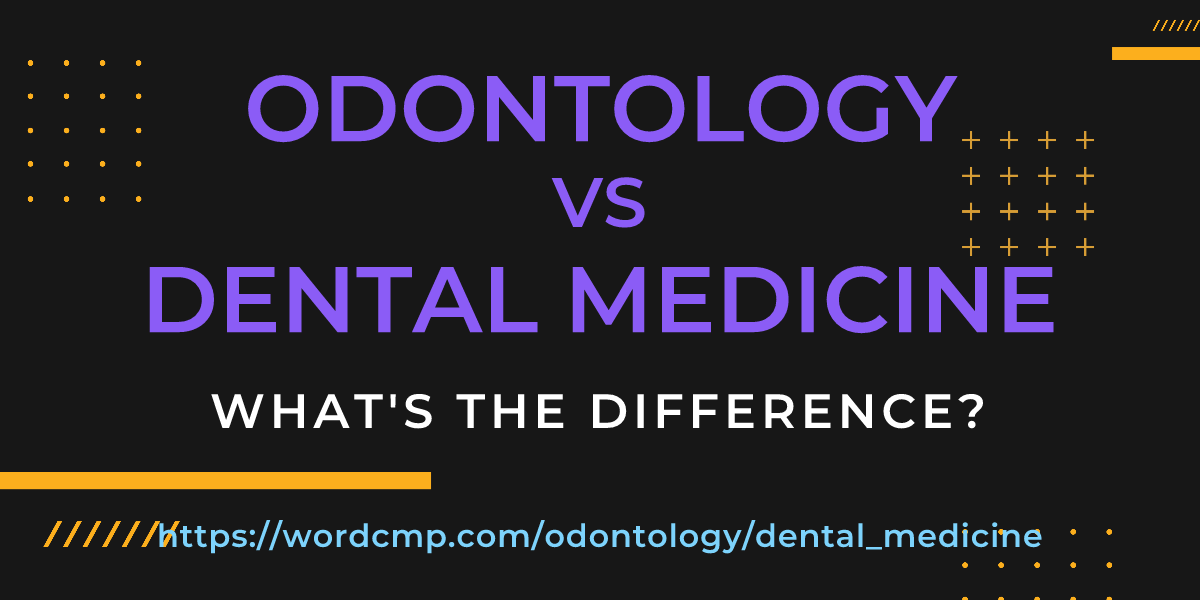 Difference between odontology and dental medicine