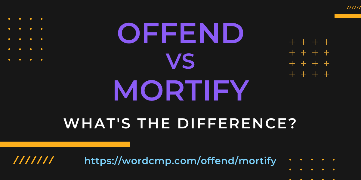 Difference between offend and mortify