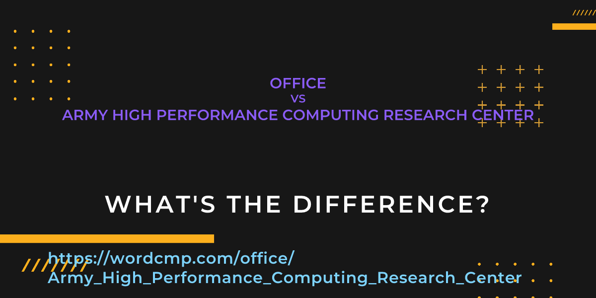 Difference between office and Army High Performance Computing Research Center