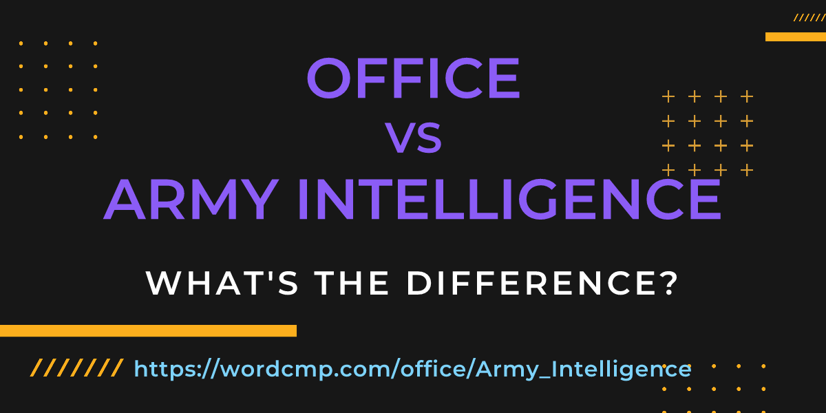 Difference between office and Army Intelligence