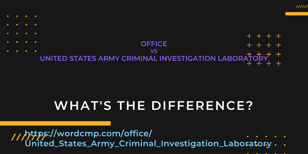 Difference between office and United States Army Criminal Investigation Laboratory