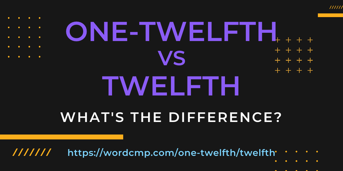 Difference between one-twelfth and twelfth