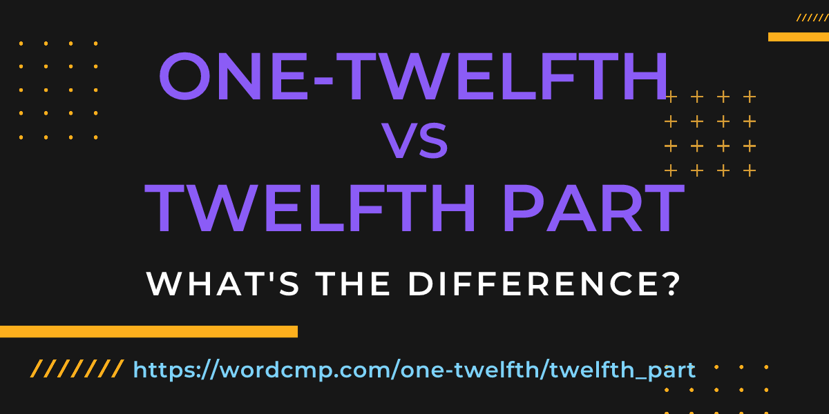 Difference between one-twelfth and twelfth part