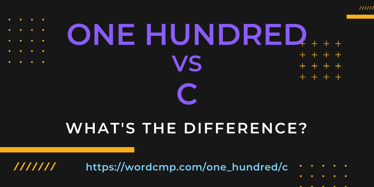 Difference between one hundred and c