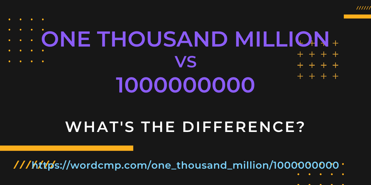 Difference between one thousand million and 1000000000