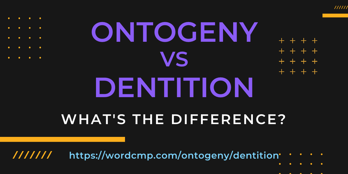 Difference between ontogeny and dentition