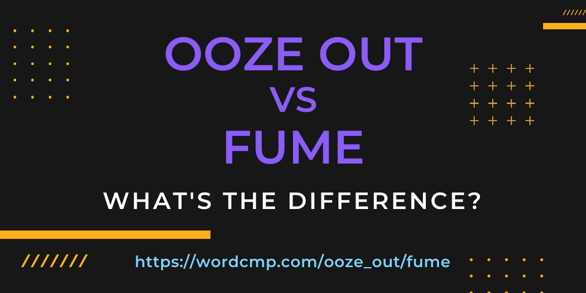 Difference between ooze out and fume
