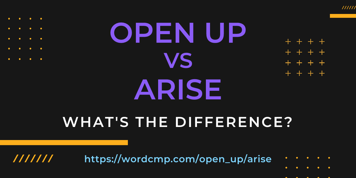 Difference between open up and arise