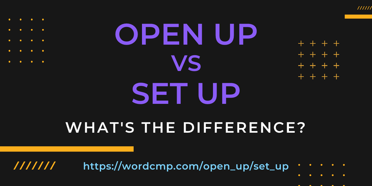 Difference between open up and set up
