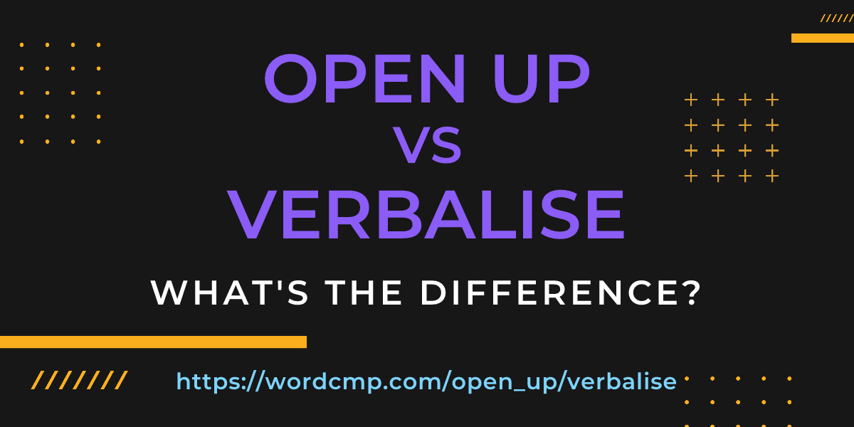 Difference between open up and verbalise