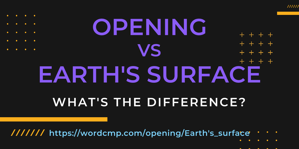 Difference between opening and Earth's surface
