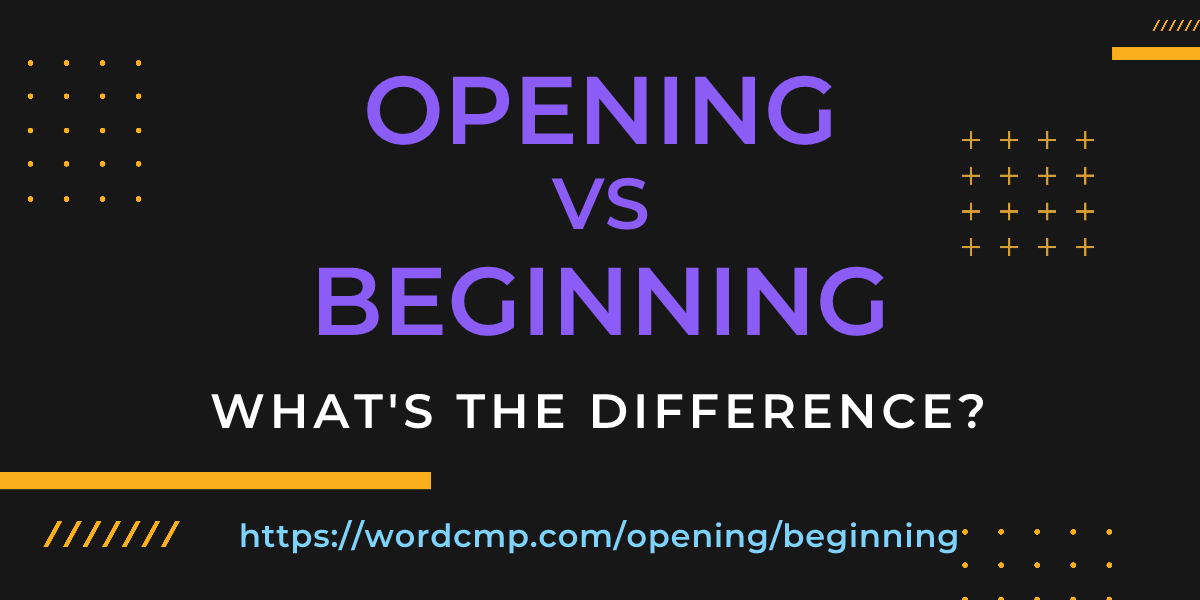 Difference between opening and beginning