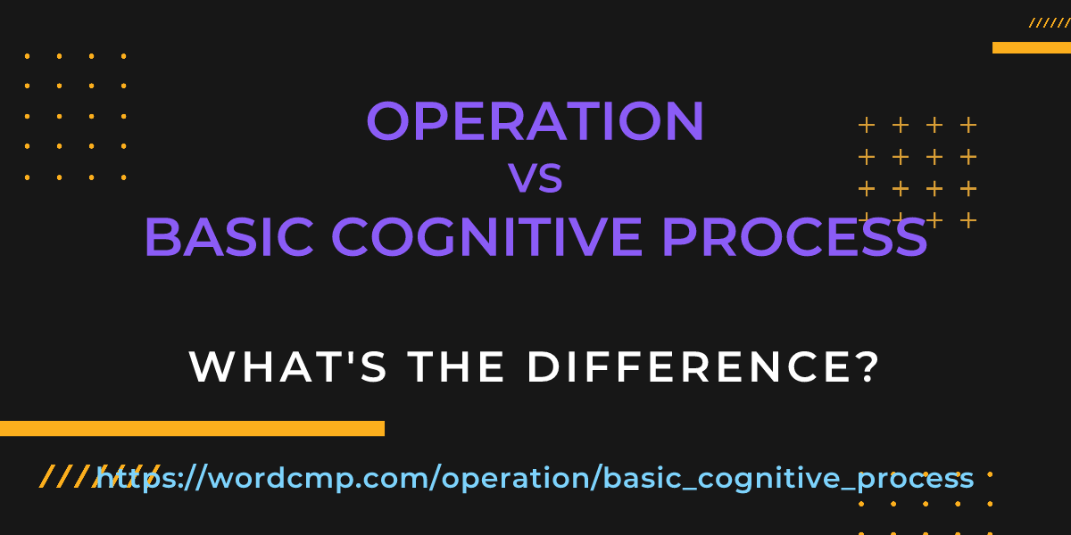 Difference between operation and basic cognitive process