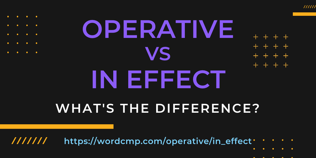 Difference between operative and in effect