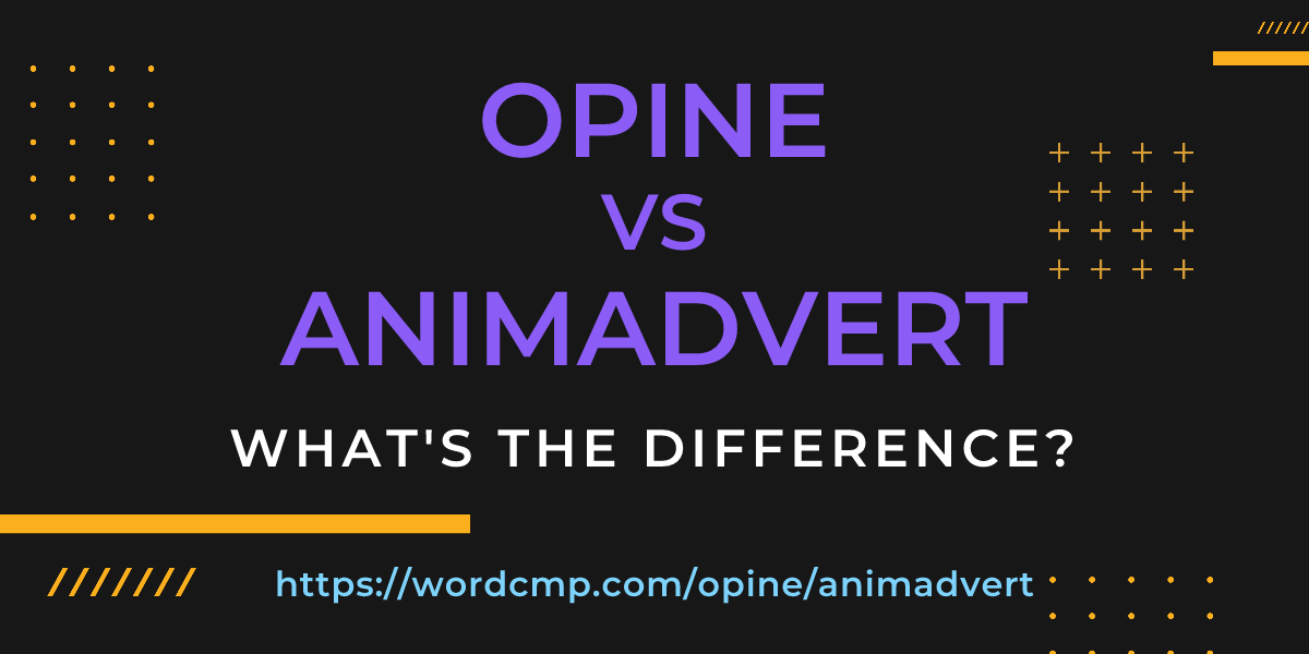 Difference between opine and animadvert