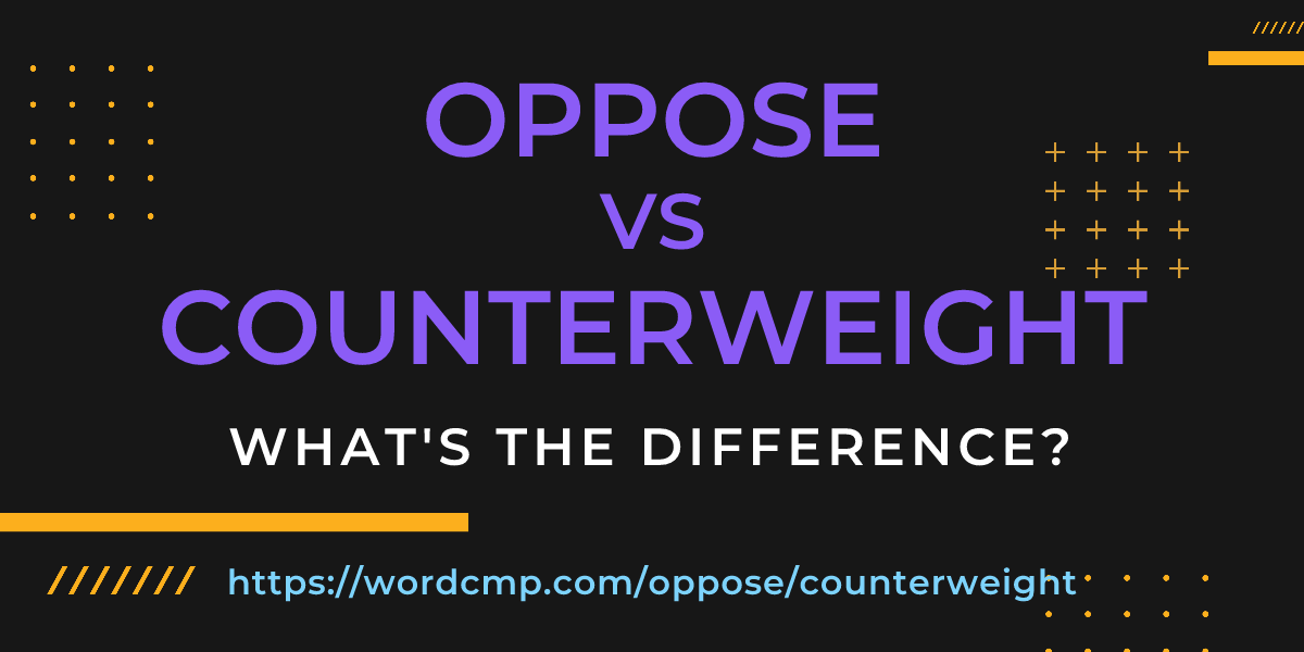 Difference between oppose and counterweight